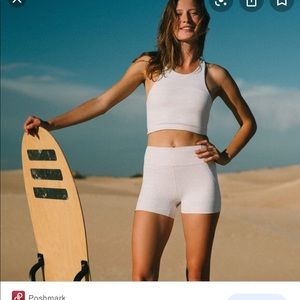 Outdoor voices bra/short set in sand